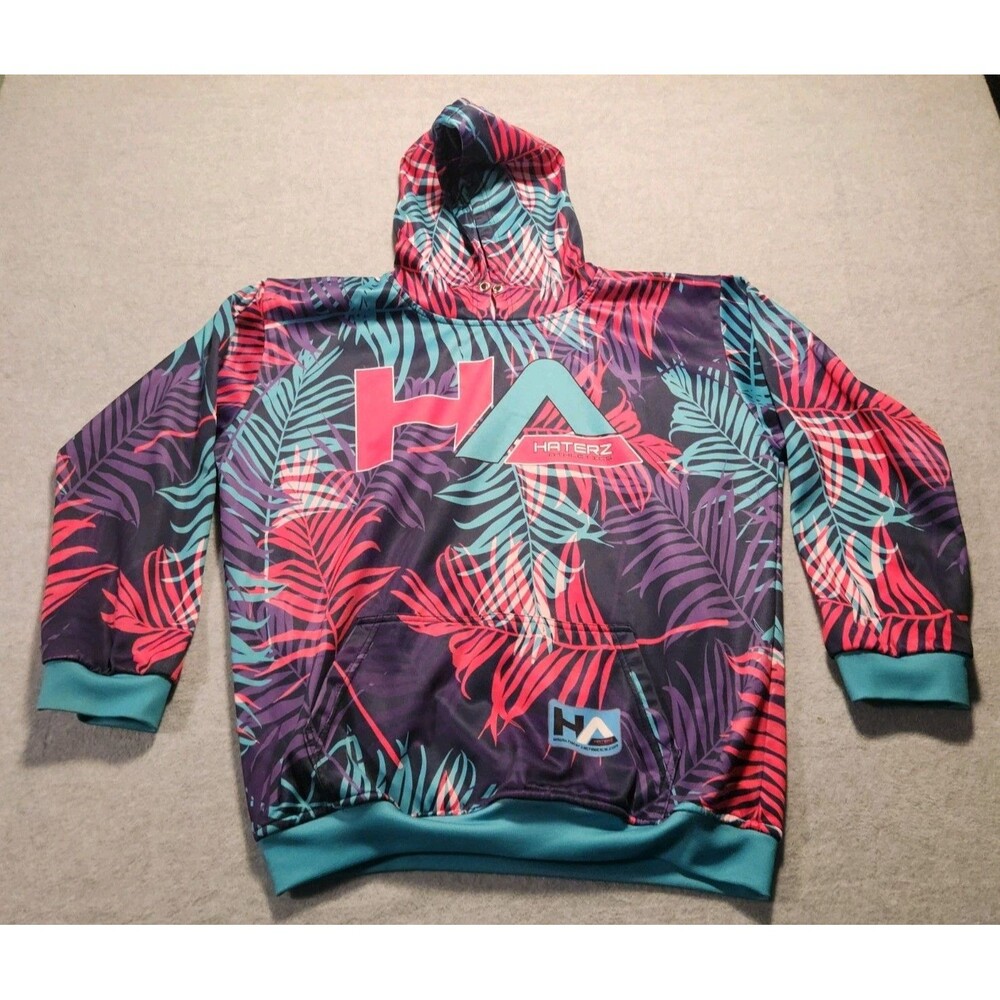 Haterz Athletics Sz M Mens Full Sub Pullover Hawaiian Hoodie Pocket